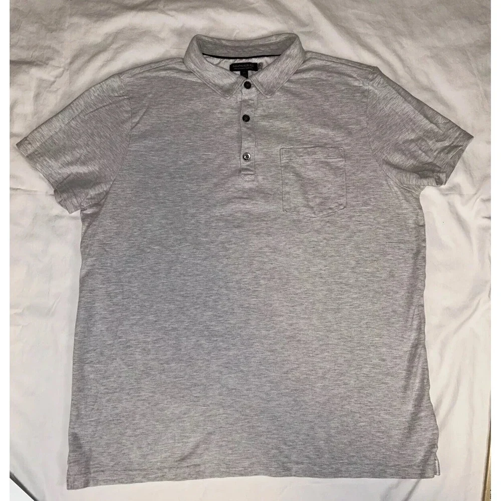 Banana Republic performance pique polo men's Light gray size‎ XL short sleeve